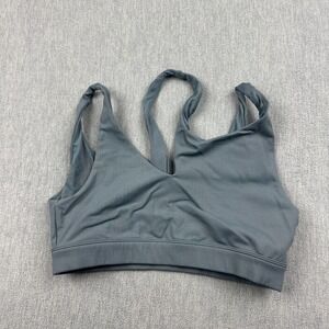 Alo Yoga Peak Bra Women Small Gray Asymmetrical Activewear Workout Gym Athletic